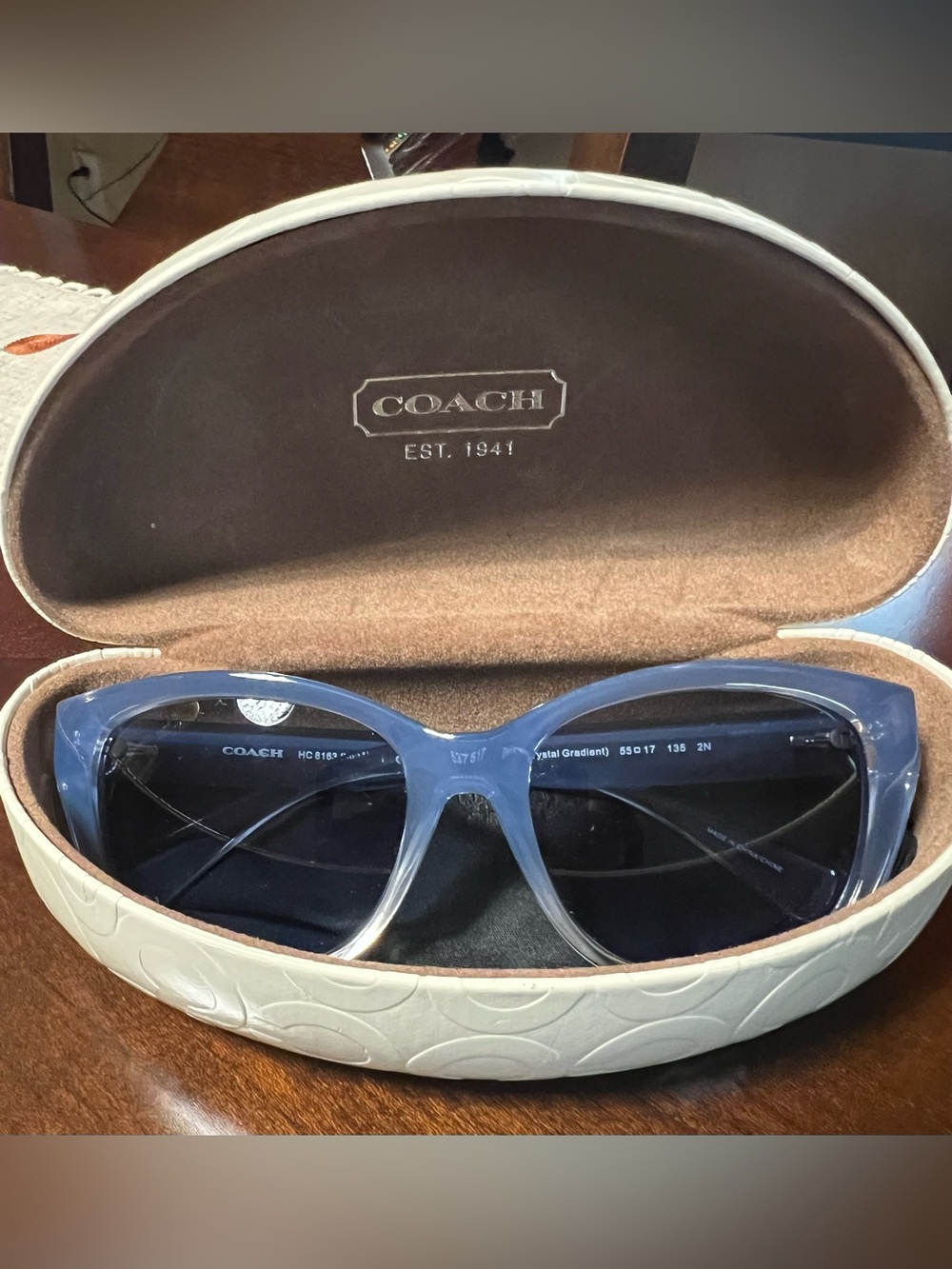 Coach Women's Two-Tone Blue Gradient Sunglasses